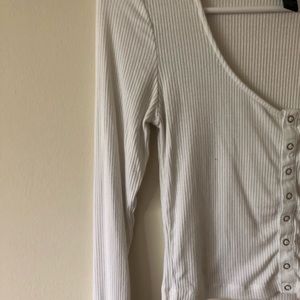 White Crop Top Shirt